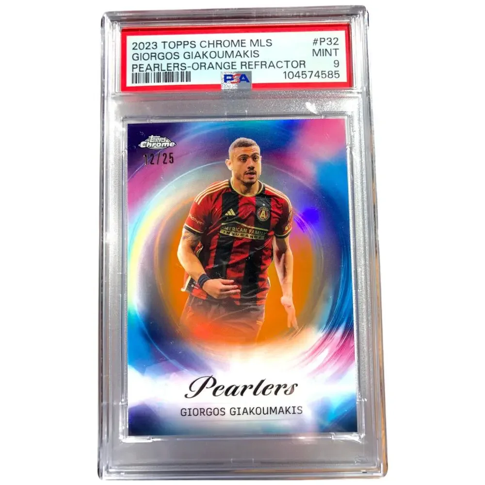 2023 Topps Chrome MLS Pearlers Orange #P-32 Giorgos Giakoumakis /25 PSA 9 Mint